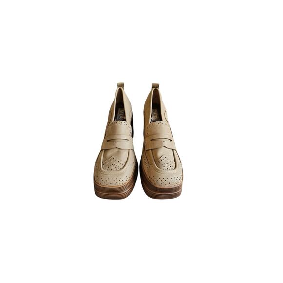 MIA Nissa Sand Women's Chunky Lug Sole Platform Heel Loafer 7  Neutral Boho - Picture 4 of 5
